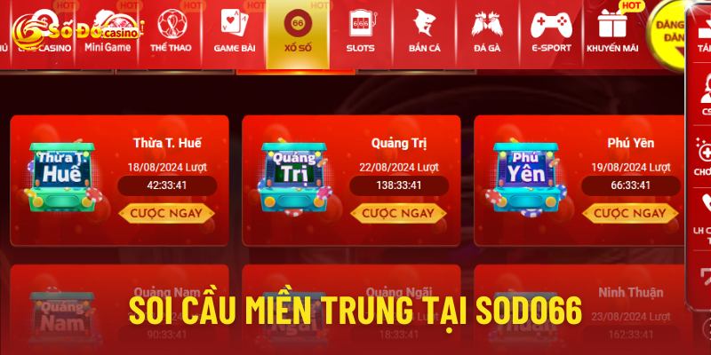 Soi cầu miền Trung tại sodo66